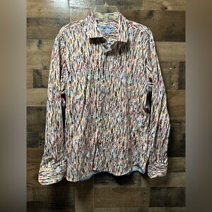 Lansky Brothers Memphis Button Up Shirt Men XXL Multicolor Pattern Long Sleeve